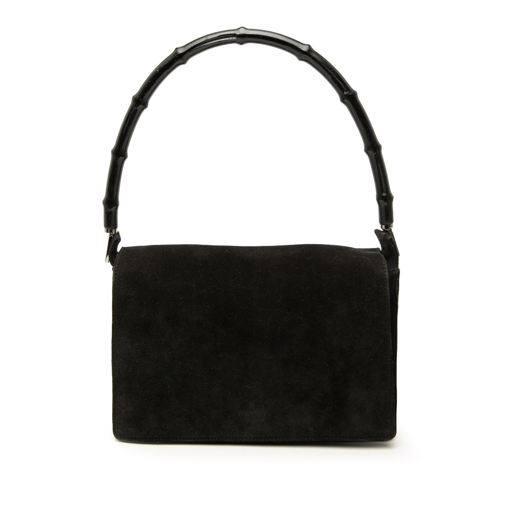 Pre-Loved Gucci Suede Bamboo Handbag